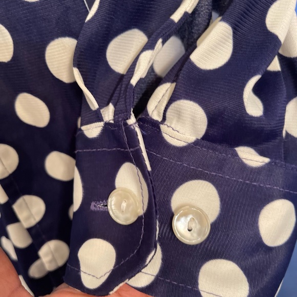 Mr Blackwell woman’s button up blue and white shirt used vintage large - Picture 6 of 11